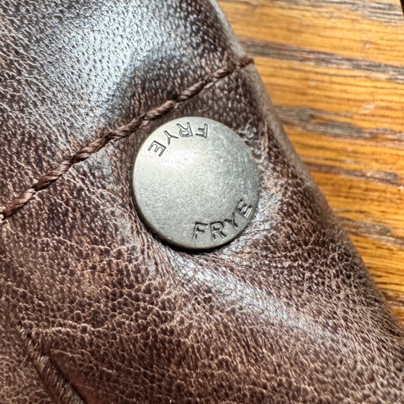 Frye Melissa Genuine Leather Hobo Dark Brown Slate - Picture 8 of 13